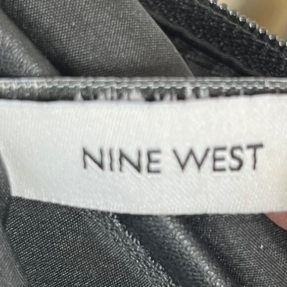 Nine West Tote Laptop Bag Purse Black Zipper Pockets - Picture 10 of 10